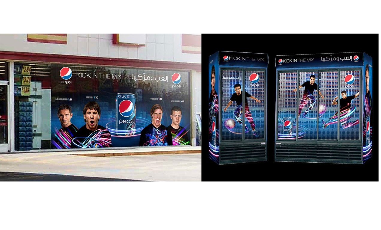 Pepsi Kick in the Mix - Shop and Cooler branding